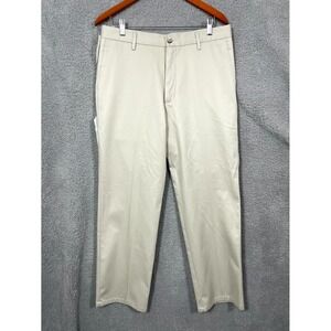 Dockers D2 Signature Khaki Pants Mens 32×30 Beige Straight Fit Flat Front Cotton